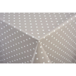 toile ciree pois taupe au metre