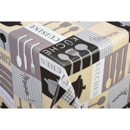 toile ciree kitchen taupe au metre