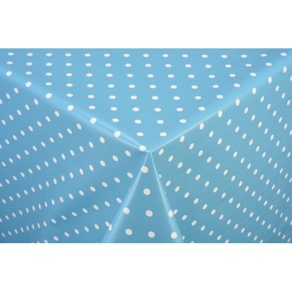 toile ciree pois bleu au metre