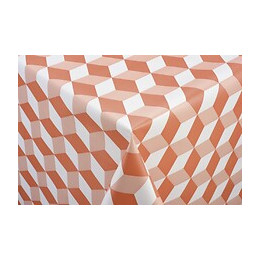 toile ciree cube orange au metre