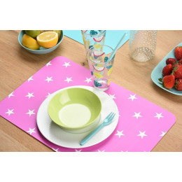 set de table pvc imprimé fushia motif étoile