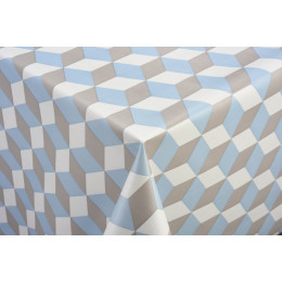 toile ciree cube bleu au metre