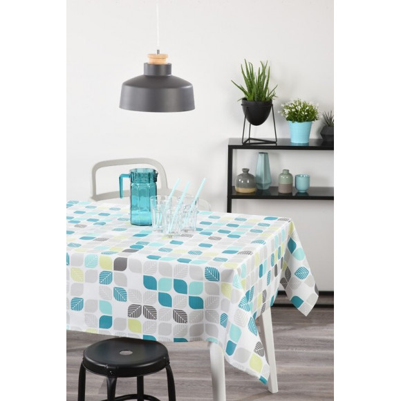 toile ciree vintage vert au metre