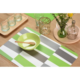set de table pvc imprimé blackjak vert