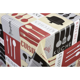 toile ciree kitchen rouge au metre