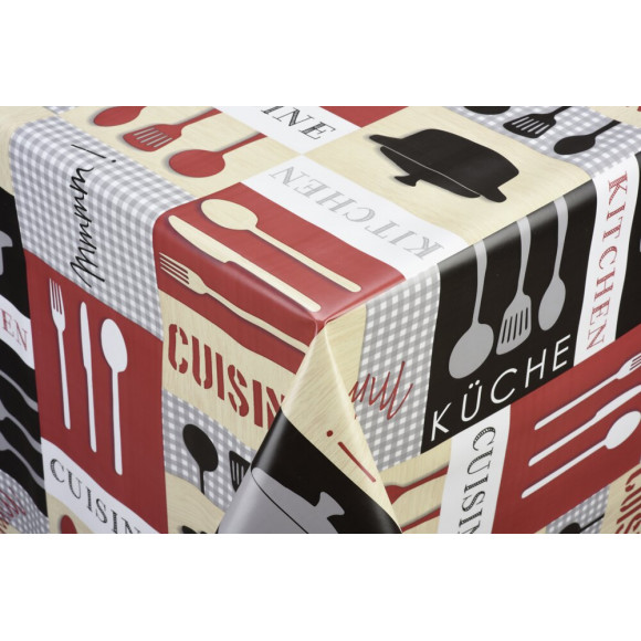 toile ciree kitchen rouge au metre