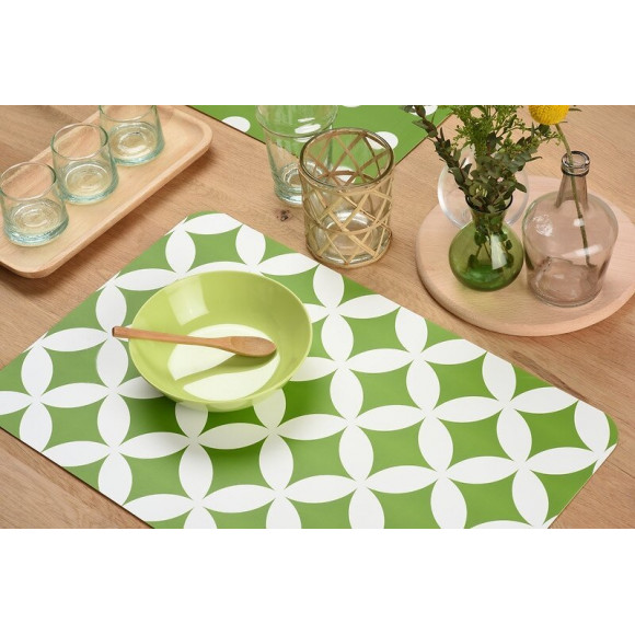 set de table pvc imprimé eliott vert