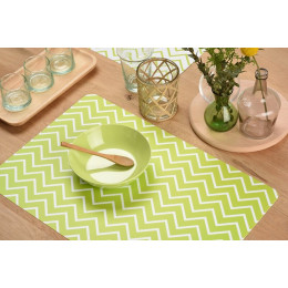 set de table pvc imprimé zigzag épais anis