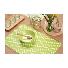 set de table pvc imprimé zigzag épais anis