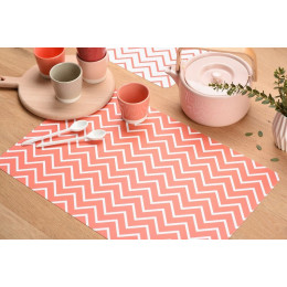 set de table pvc imprimé zigzag épais corail