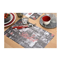 set de table pvc imprimé bistrot