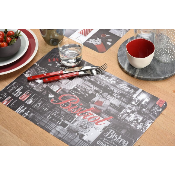 set de table pvc imprimé bistrot