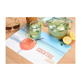 set de table pvc imprimé cocktail orange