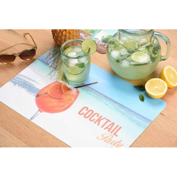 set de table pvc imprimé cocktail orange
