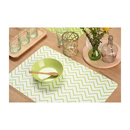 set de table pvc imprimé zigzag fin anis