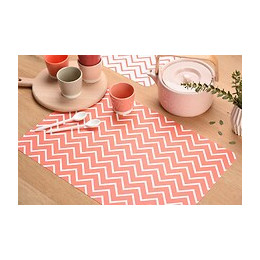 set de table pvc imprimé zigzag épais corail