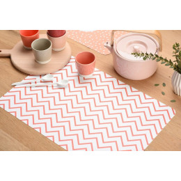 set de table pvc imprimé zigzag fin corail