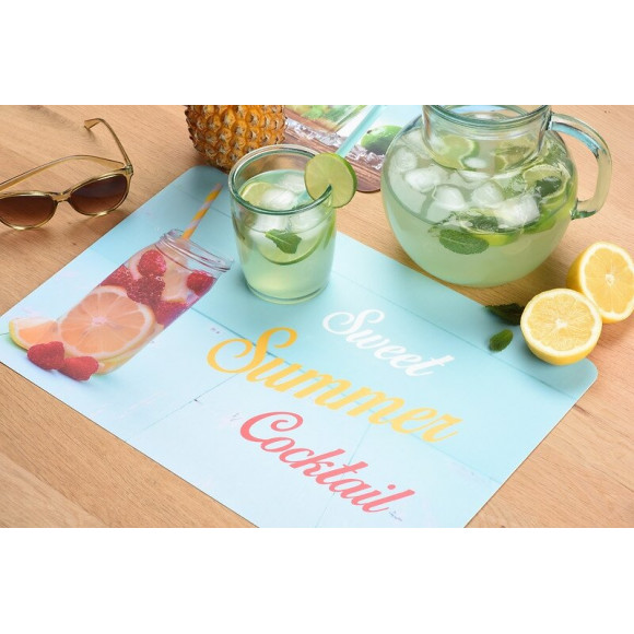 set de table pvc imprimé cocktail rose