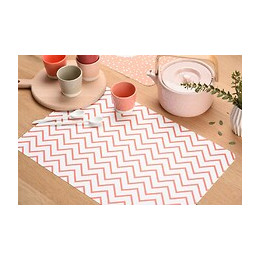 set de table pvc imprimé zigzag fin corail