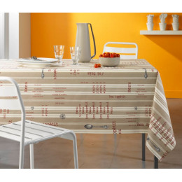 Nappe coton enduit plat du jour rectangle
