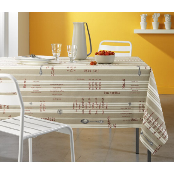 Nappe coton enduit plat du jour ronde