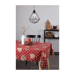 Nappe coton enduit coeur ardoise rouge rectangle