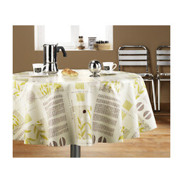 Nappe toile cirée nature lin ronde