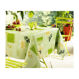 Nappe toile cirée olivier vert ovale