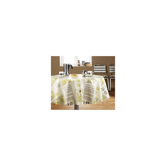 Nappe toile cirée nature lin ovale