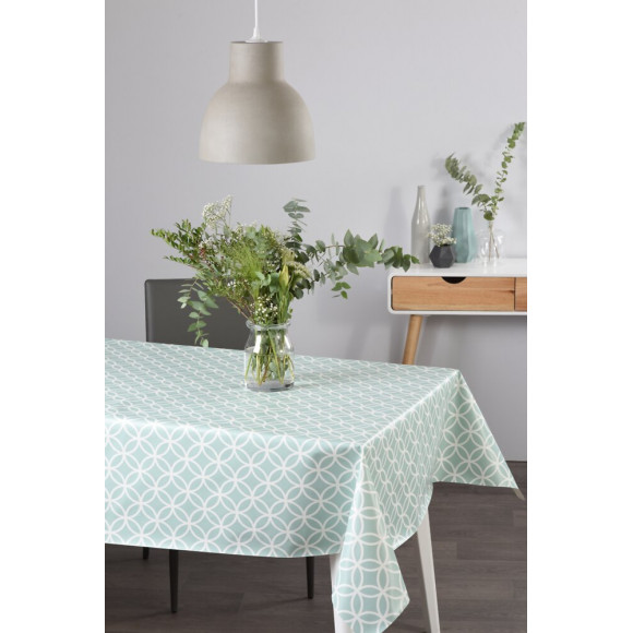 Nappe toile cirée circle mint carrée