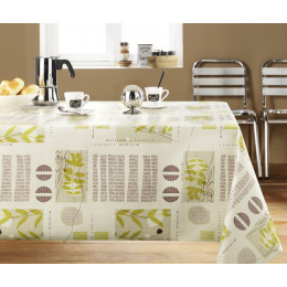 Nappe toile cirée nature lin rectangle