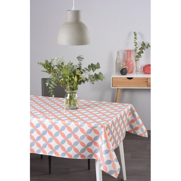 Nappe toile cirée luna orange rectangle