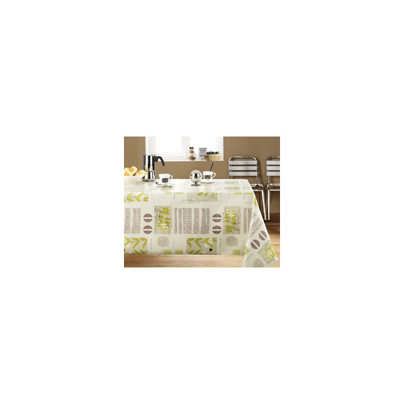 Nappe toile cirée nature lin rectangle