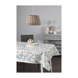 Nappe toile cirée confetti multico taupe ronde