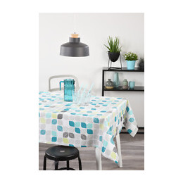 Nappe toile cirée vintage vert ovale