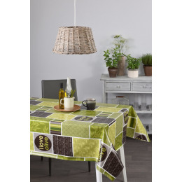 Nappe toile cirée i love olive rectangle