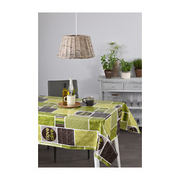 Nappe toile cirée i love olive rectangle