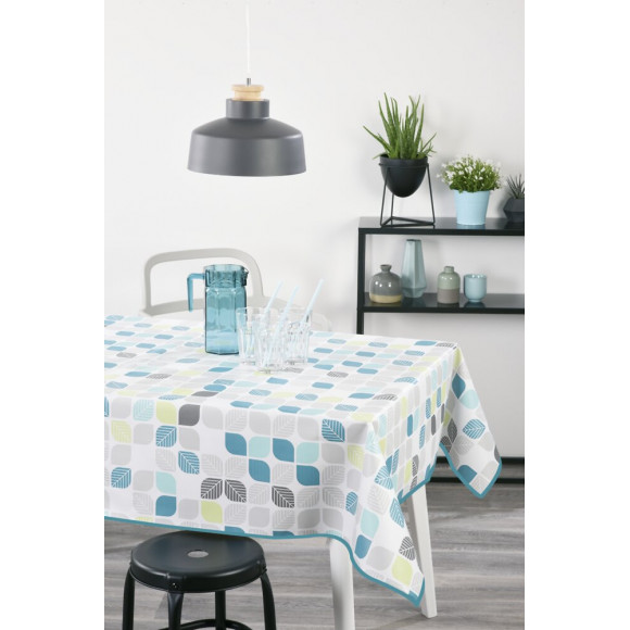 Nappe toile cirée vintage vert rectangle