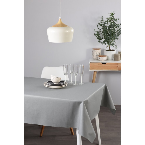 Nappe lin coton gris souris ovale
