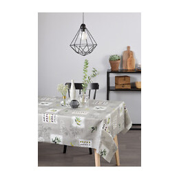 Nappe coton enduit eygalieres gris carrée