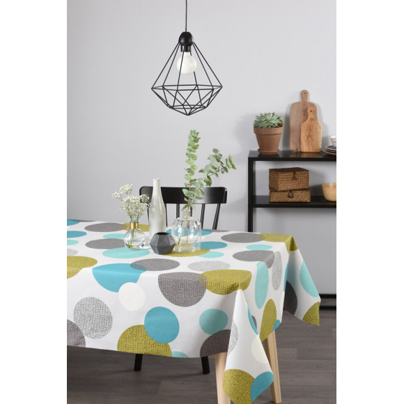 Nappe coton enduit lola menthe rectangle