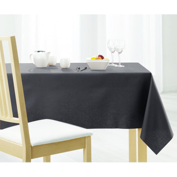 Nappe lin coton anthracite carrée