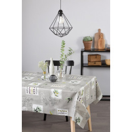 Nappe coton enduit eygalières gris ronde