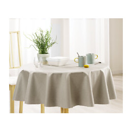 Nappe lin coton ecru ovale