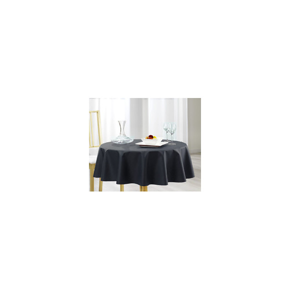 Nappe lin coton anthracite ovale