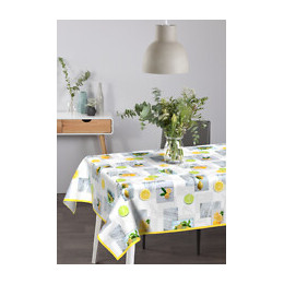 Nappe toile cirée lemon ronde