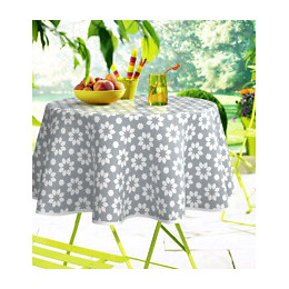 Nappe toile cirée christina gris ronde