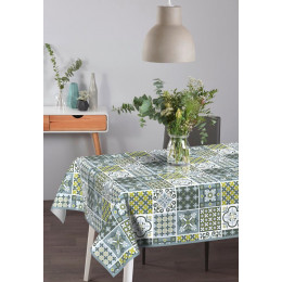 Nappe toile cirée revival grey ovale