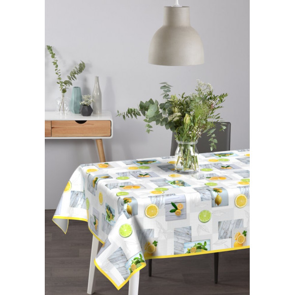 Nappe toile cirée lemon ovale
