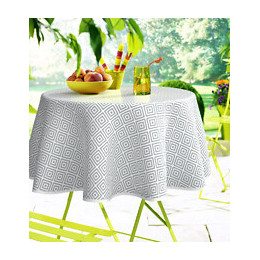 Nappe toile cirée celia gris ronde